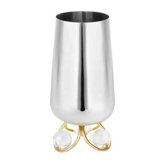 Silver Vase with Clear Ball Leg Base