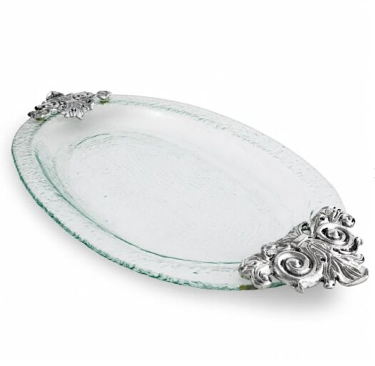 Fleur-De-Lis Glass Platter