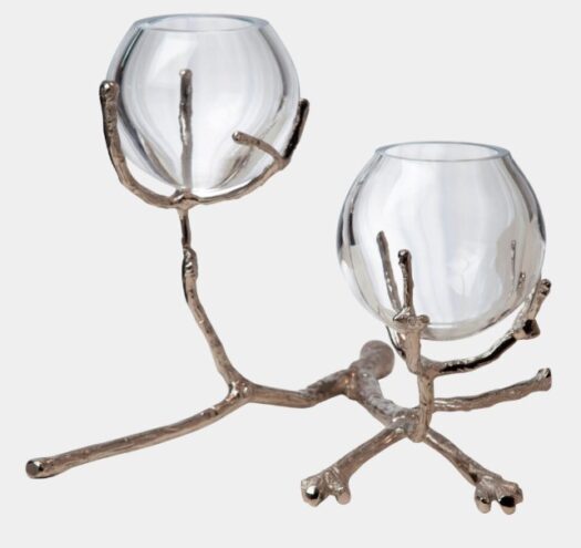 Twig 2 Vase Holder-Nickel