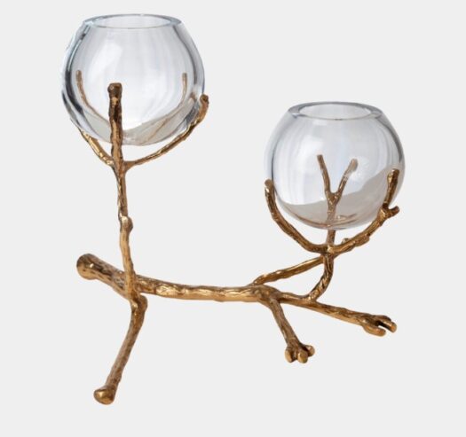Twig 2 Vase Holder-Brass