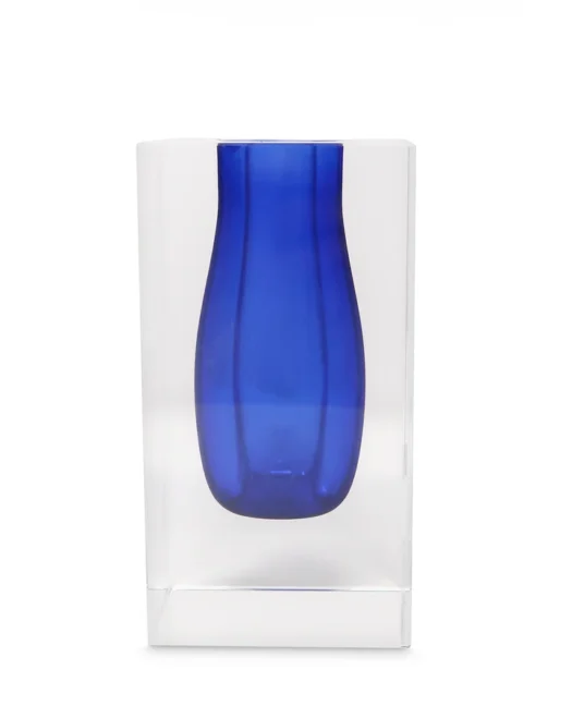 Double Wall Crystal Bud Vase-BLUE