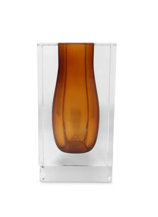 Double Wall Crystal Bud Vase-AMBER