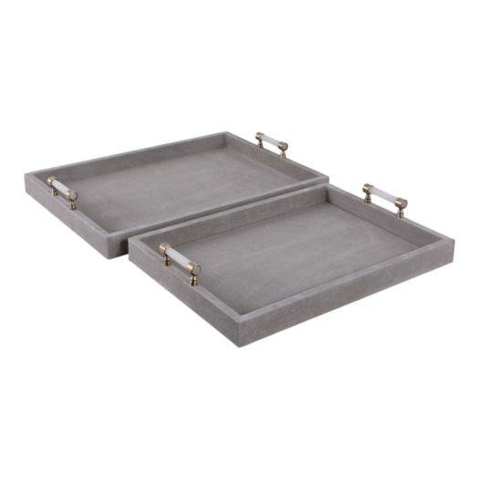 Elevarre Harperport Set Of 2 Gray Tray 3″
