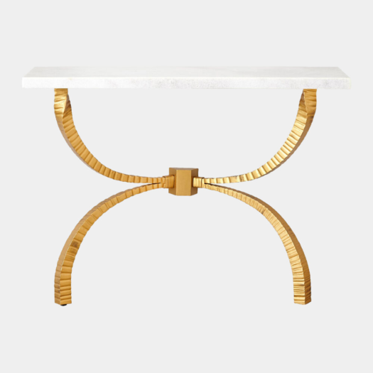 Teton Console – Gold & White Marble