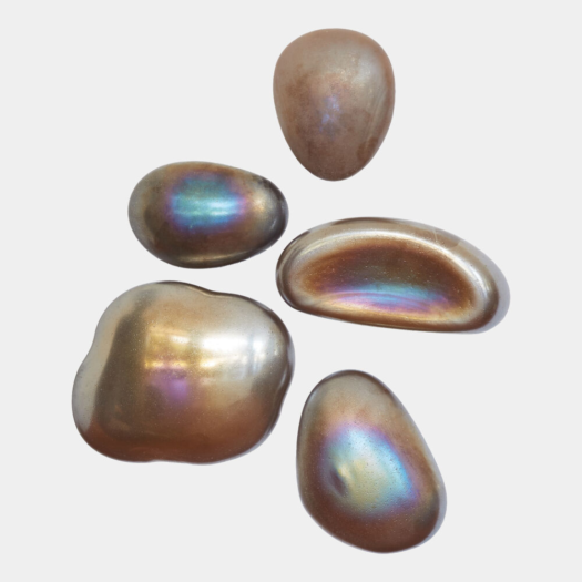 Navaratna Glass Wall Gems – Metallic, Set of 5