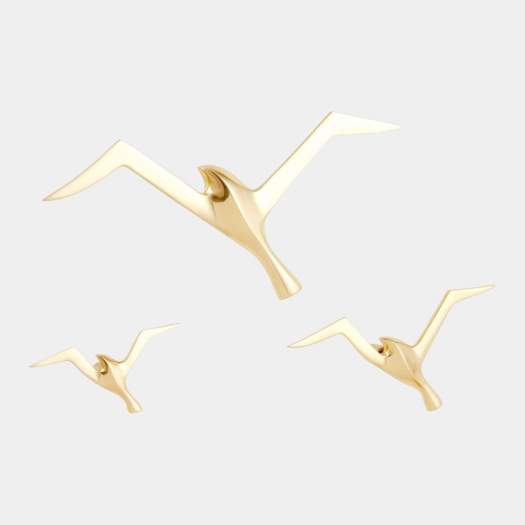 Metallic Flock Wall Decor – Brass, Set of 3